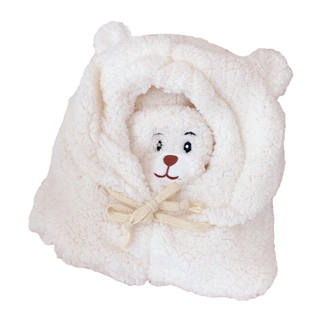 Novelty Scarf Mouth Face Mask Hat Cute Bear Ear Ski Hats Accessories White-image-14