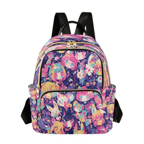 Sac à dos coloré filles antivol et mini sac à bandoulière pour voyage sécurisé