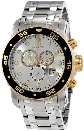 CrN^ Invicta Mens Pro Diver Scuba Swiss Chronograph Silver Dial Stainless Steel Bracelet Watch 80040 j Y rv ysAiz