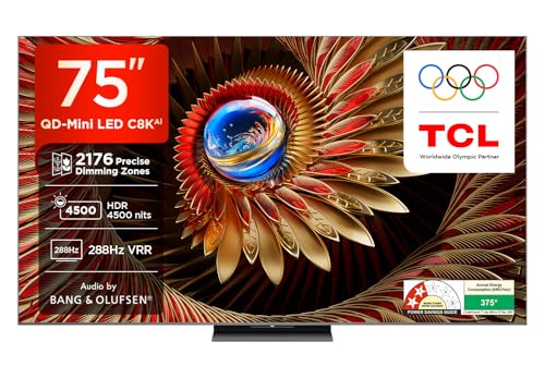 TCL 189 cm (75 inches) 4K UHD Smart QD-Mini LED Google TV 75C8K