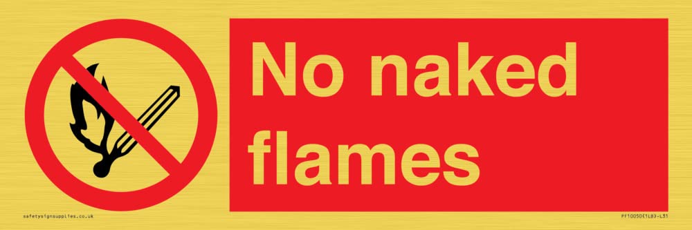 No naked flames Sign - 300x100mm - L31