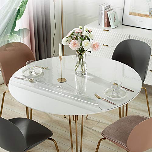 Tapis de sol de bureau transparent en PVC rond anti-rayure de 50 cm - 4