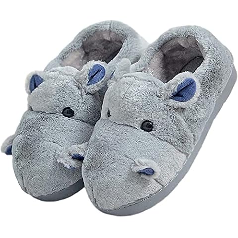 winter warm Fashion Fluffy furry Hippo Slippers shoes Cover