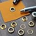 500 Sets 6mm Round Copper Grommet Kit, Bright Color, Durably Metal Eyelets for Repair Decoration Production, Installation, for DIY Crafts and Industrial Use (Orange)