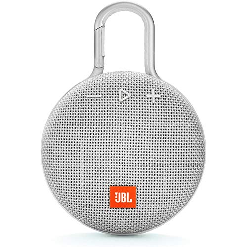 Image of JBL Clip 3, Wireless Portable Bluetooth Speaker with Mic, JBL Signature Sound, Integrated Carabiner, Vibrant Color Options with IPX7 Waterproof & AUX (White)