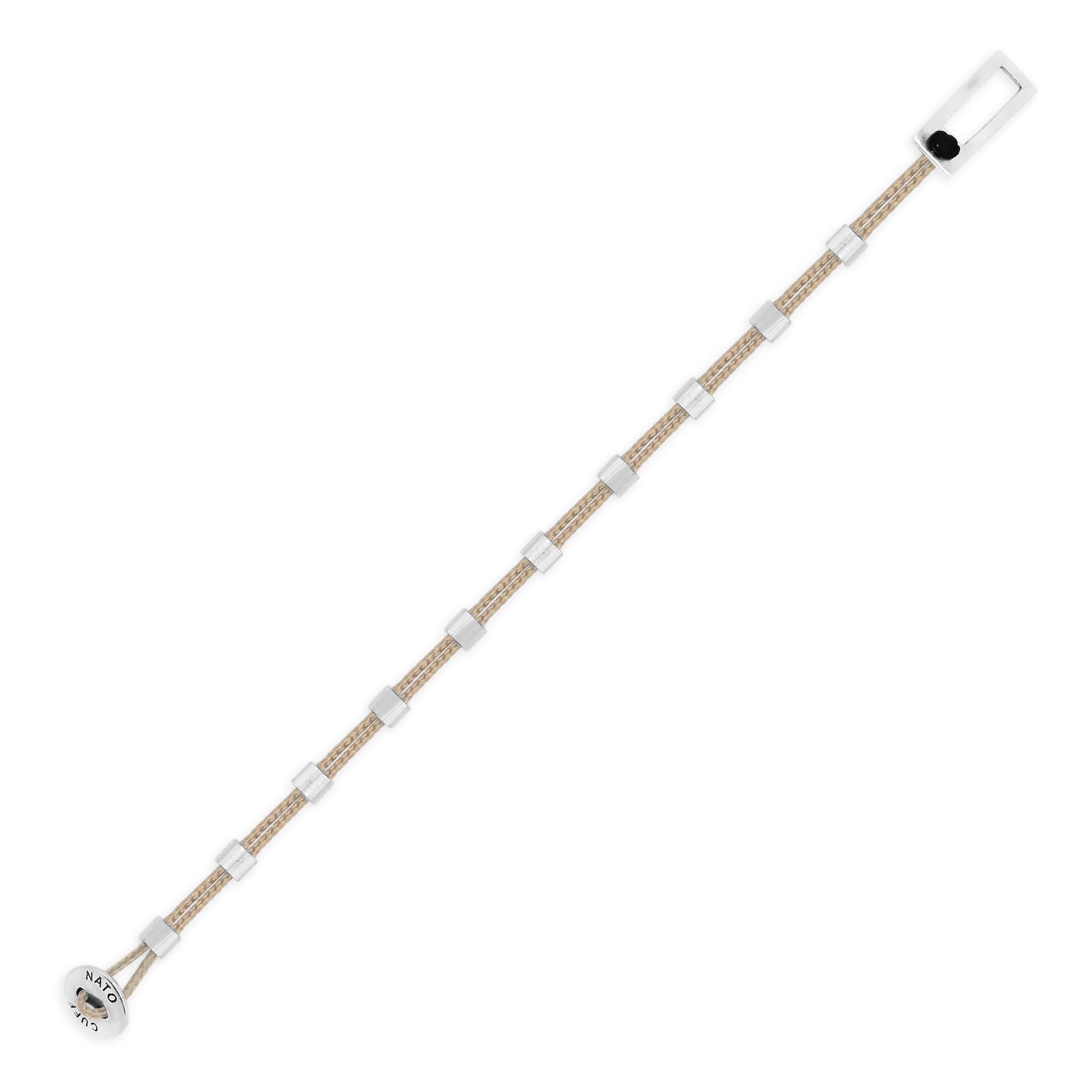 Nato Cuff - Armband Square Dot Paracord und Silber 925 – Herrenschmuck verstellbar
