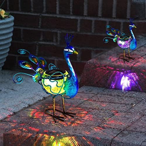 Illuminate Your Garden: 5 Peacock Solar Lights You Didn't Know You Needed 2 Solar Peacock Statue Light, Solar Animal LED Lights Outdoor, Solar Power Figurine Waterproof Metal Peacock Yard Art for Pathway Patio Backyard Decoration Lawn Ornaments