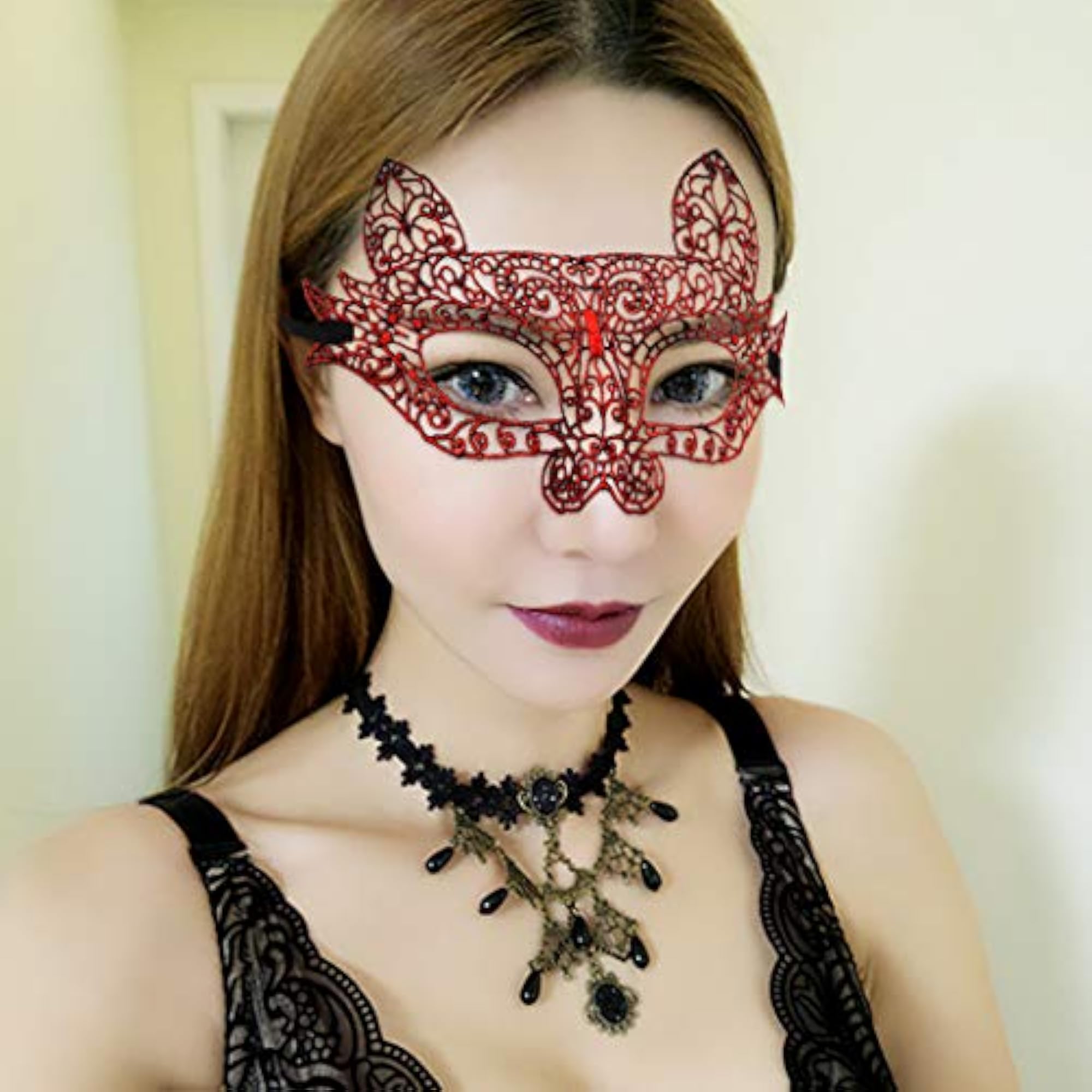 Creative Adjustable Cat Face Lace Mask for Masquerade