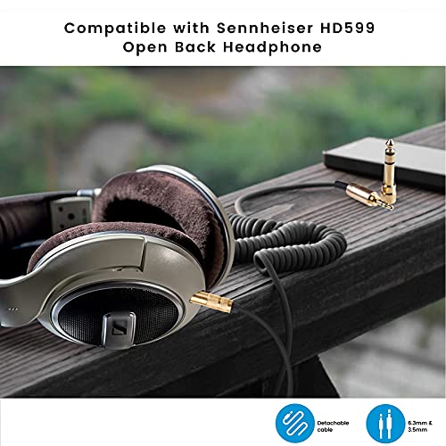 Weishan Hd599 Se Coiled Audio Cable Replacement For Sennheiser Hd598, Hd599, Hd569, Hd579, Hd518 Headphones, 2.5Mm To 3.5Mm Extension Aux Cord Wire 5Ft To 16Ft #TOP1