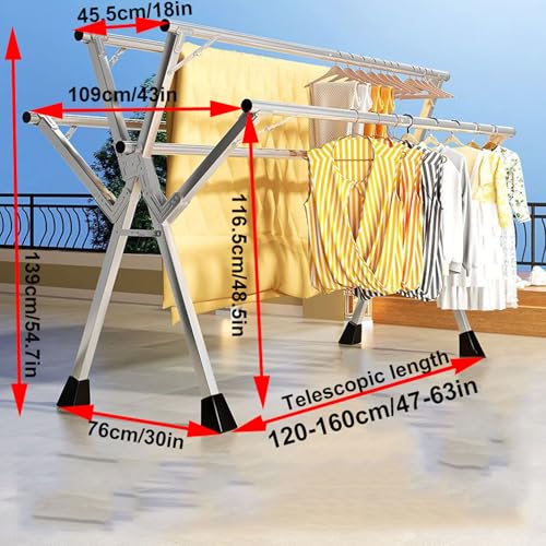 Séchoir à linge pliable et robuste de 240 cm - 5