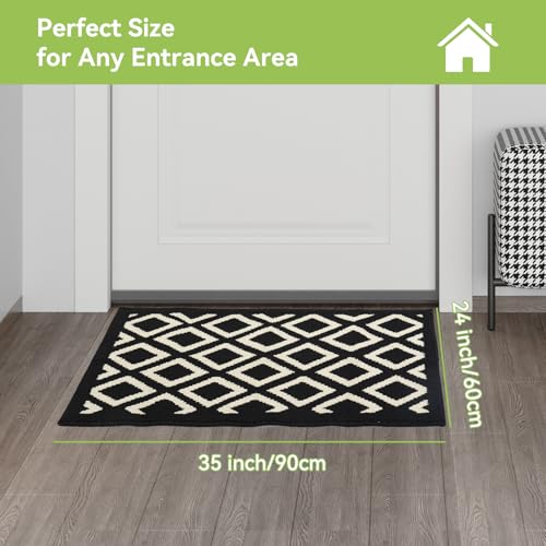 OTraki Schmutzfangmatte Innen, 60x90 cm Fußmatte rutschfeste Fußabstreifer Maschinenwaschbare Sauberlaufmatte Türmatte für Hund, Wohnzimmer, Eingang, Küche, Terrasse