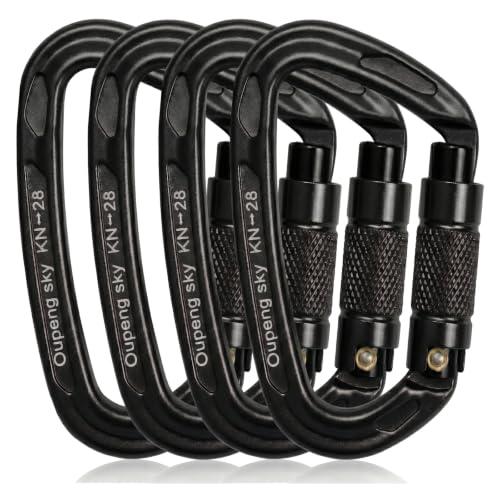 Image of Oupeng sky Auto Locking Carabiner Clips - 28KN (6172lbs) Heavy Duty Caribeaners, Large Carabiner Clip for Keychains,Hammock,Camping, Gym, Hiking, Outdoor ,Dog Leash