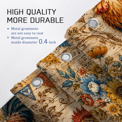 Rideau de douche extra long 183x243 cm imperméable déco vintage bleu - 8