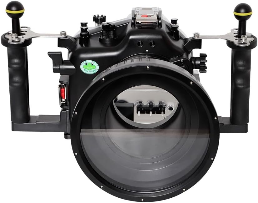 SeaFrogs Waterproof Camera Housing for Canon EOS R3 Scuba Diving Underwater Case with Long Flat Port for Diving Underwater Photography Videography [40M/130FT]