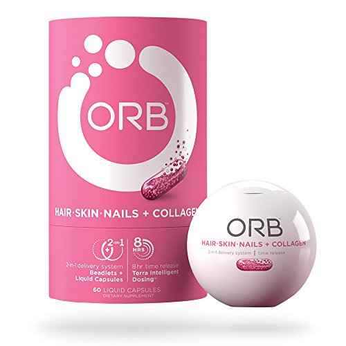 ORB Hair, Skin, Nails + Collagen – Biotin, Collagen | Supports Radiant Skin, Lustrous and Vibrant Hair, and Strong Nails – 60 Count ORB Hair, Skin, Nails + Collagen – Biotin, Collagen | Supports Radiant Skin, Lustrous and Vibrant Hair, and Strong Nails – 60 Count