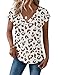Zeagoo Cheetah Print Top Womens Fashion 2026 Short Sleeve Shirts Spring Tops for Women Business Casual Work Clothing