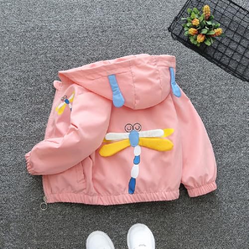 Vinmin Toddler Hooded Jacket Cartoon Dragonfly Zip Coat Little Girls Jacket Thin Fashion for Spring Autumn4