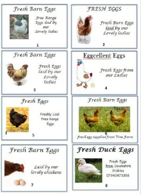 Anglia Farm SuppliesSheet of 8 x Egg Box labels Personalised Chicken Duck Hen Fresh Barn Boxes (25 sheets)