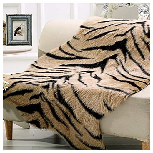 Tiger Rug 3.3x5 Feet Animal Printed Faux Cowhide Area Rug Skin Fur Luxury Soft Simulation Cowhide, Leopard, Tiger, Zebra, Cow Hide Mat Faux Carpet Perfectly in Living Room/Bed Room