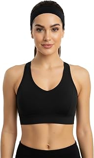 Fshway Women's Padded Sports Bra with Mesh Racerback for Gym/Yoga/Running, Stretchable Activewear Sports Bra |Cross Back &... Price In India