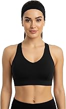 Women's Padded Sports Bra with Mesh Racerback for Gym/Yoga/Running, Stretchable Activewear Sports Bra |Cross Back & Moisture-Wicking Fabric Medium Support Workout Bra