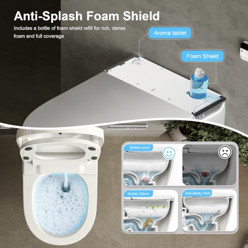 Image of #G837 Luxury Wall Hung Smart Toilet Combo, Elongated Smart toilet, Built in Bidet Seat, Auto Flush, Auto Open /Close Lid, Heated Seat, Warm Water /Dryer,White (Include In-Wall Frame Bracket)