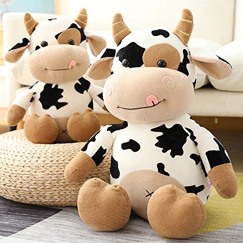 Simpatico Bestiame Peluche Giocattolo Cartone Animato Mucca Peluche Cuscino Animali Di Peluche Bovini Bambola Morbida Per I Bambini Regalo Di Compleanno 65 cm Bianco