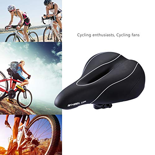 Asvert Fahrradsattel, Memory Foam Fahrradsattel mit Rücklicht, gepolsterter Leder Mountainbikesitz Wasserdicht und atmungsaktiv für Rennräder & Mountainbikes(Schwarz und Weiß)