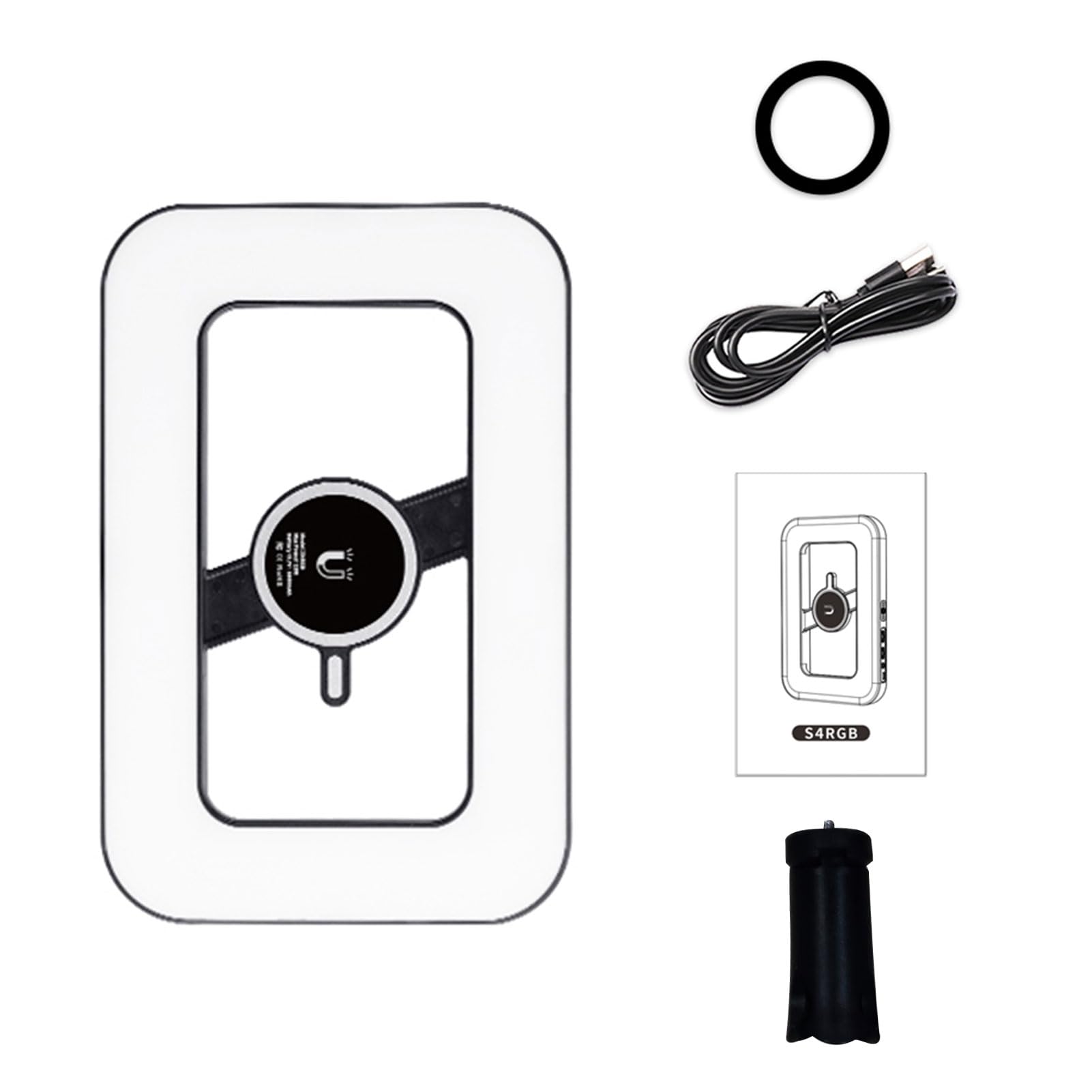 VBESTLIFE Anello Luminoso per Telefono Magnetico, 448 LED 6000mAh Luce per Selfie RGB Ricaricabile per Telefono, Stabilizzatore Portatile con Luce per Video, Foto, Trucco