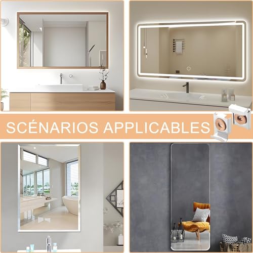 Fijación sin marco para espejo: elimine caídas con el soporte de pared de cuatro piezas 6