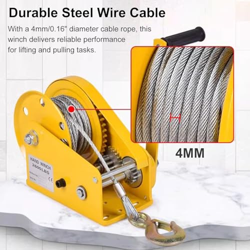 Winche manual con cable 1200lbs 30m miniatura 5