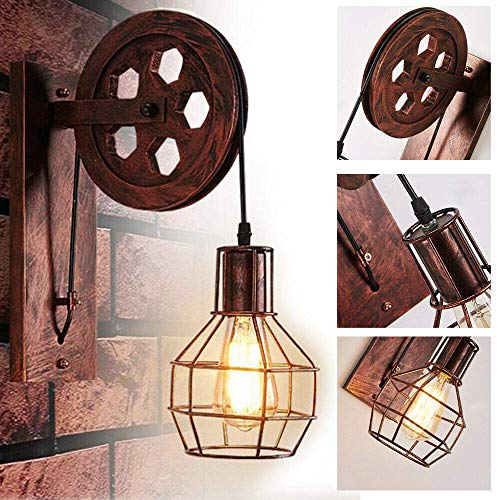 Wandlamp vintage retro plafondlamp loft lamp industriële lamp retro vintage lamp hanglamp loft metaal E27 voor landhuis… - Afbeelding 4