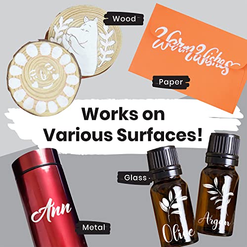 Chalkola Acrylic White Paint Pens (6 Pack) Extra Fine Point (1Mm) & Medium Tip (3Mm) - Permanent White Marker Ink For Rock Painting, Fabric, Tire, Metal, Wood, Canvas, Glass, Plastic, Stone, Ceramic #TOP2