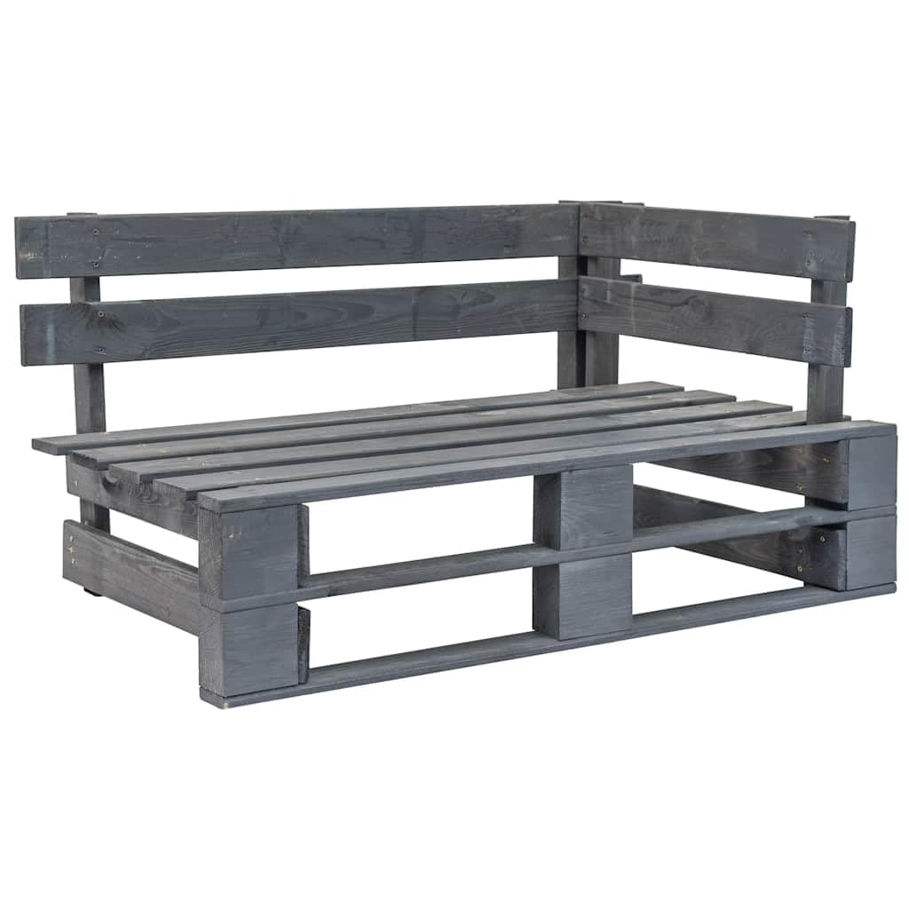 Banco esquinero Paleta Jardín Madera Gris