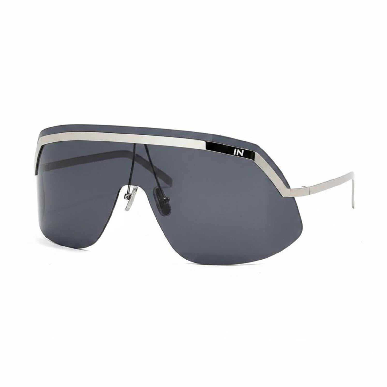 STYLEHEAVEN Nose Pads Oversized Visor Sunglasses Rimless Design Visor Sunglasses Protection Single-Piece Lens Curved-Fit for Women, Outdoor, Driving, Style 1 Motors | Parts & Accessories | Appar-picture-17