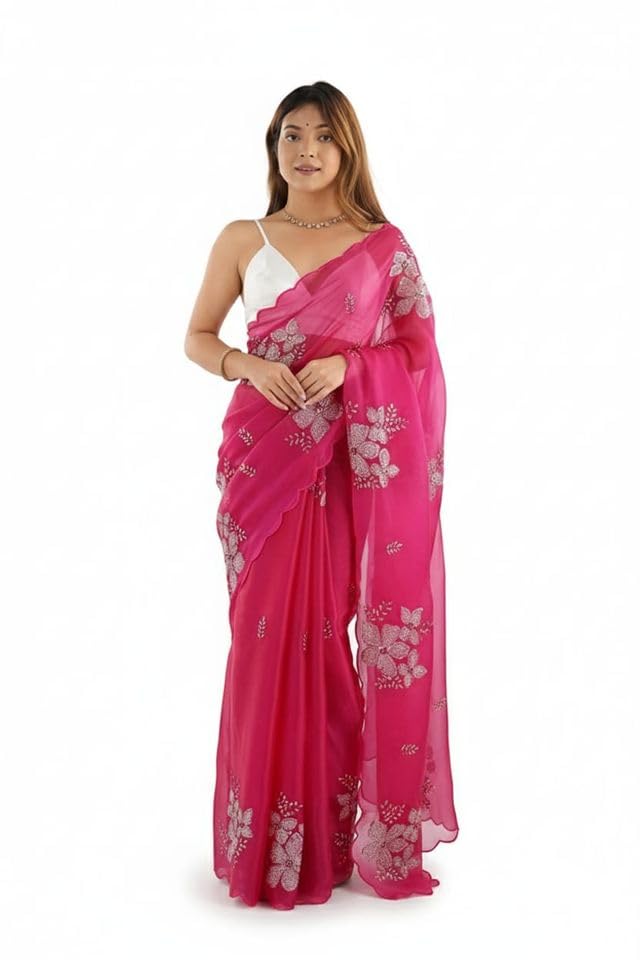 Sari Bollywood para mujer KULIA con exclusivo trabajo de secuencias de fuego