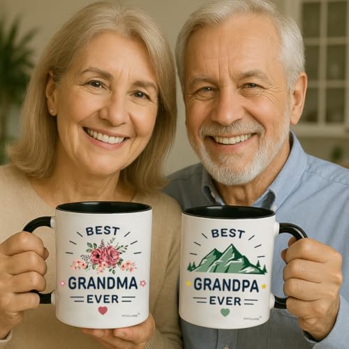 Best Grandparents Mugs Coffee Set Gift - Present Grandma Grandpa Cups - Image 2