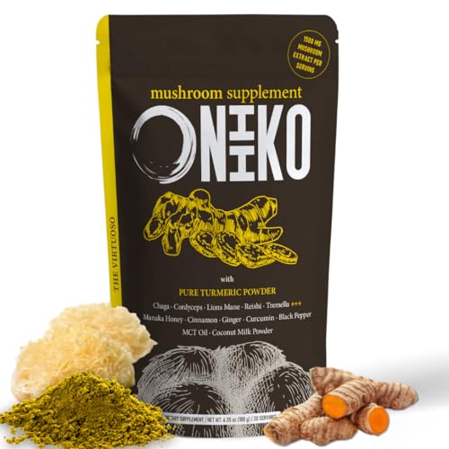 Oniiko Mushroom Turmeric Latte with Curcumin, Ginger, Manuka and Coconut