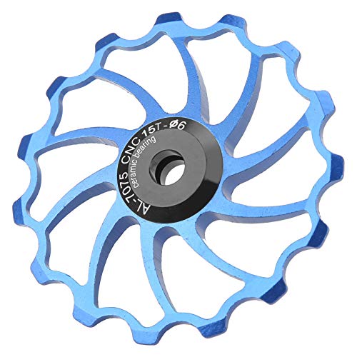 Bicycle Derailleur Pulley, 15T Mountain Bike Rear Pulley Aluminium Alloy Ceramic Bearing Bicycle Derailleur Pulley(Blue) #TOP6