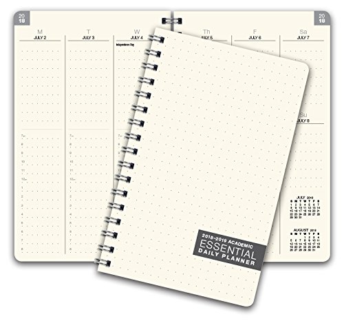 Essential 5x8 Monthly & Weekly 2018-2019 Academic Year Planner - July 2018 through July 2019 - Professional, Simple, Easy-to-Use Design. FROSTED VINYL COVERS for extra protection