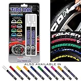 Tire Ink | Paint Pen for Car Tires | Permanent and Waterproof | Carwash Safe (2 Pens, White)