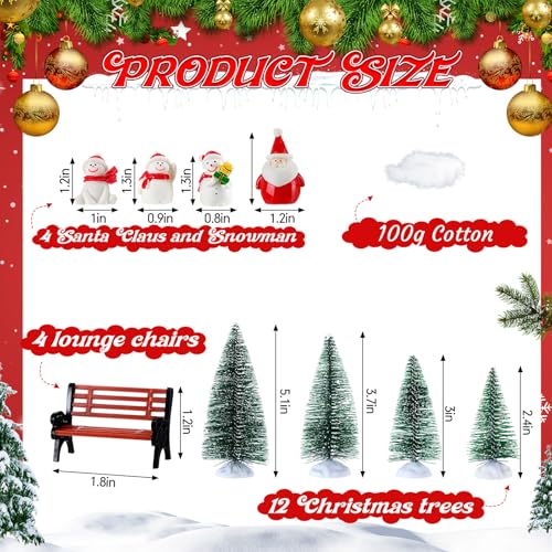 Mini figurines de Noël et éclairage LED pour décor de table réussi