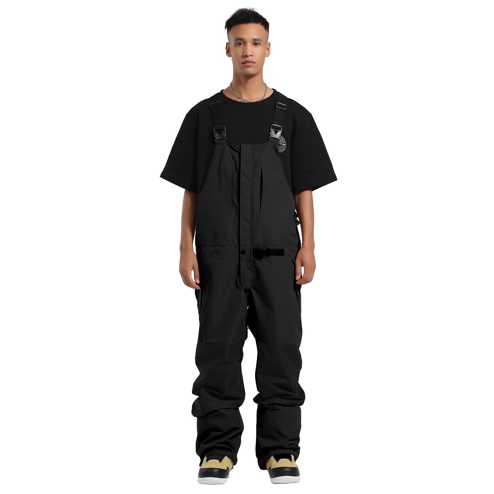 GSOU SNOW Herren Ski Bib Latzhose Skihose Snowboardhose - Multi Pockets Leicht Wasserdicht Winddicht Atmungsaktiv Warm