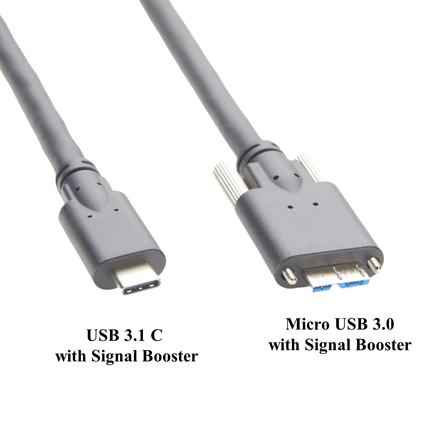 Aktywny kabel USB 3.1 C na micro USB 3.0 z nakrętką M2, przedłużacz typu C na Micro USB z 2 chipsetami, kabel do kamery przemysłowej (10 m)