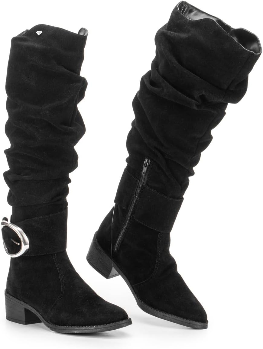 Bota Montaria Em Camurça Cano Longo Enrugado 220-GG