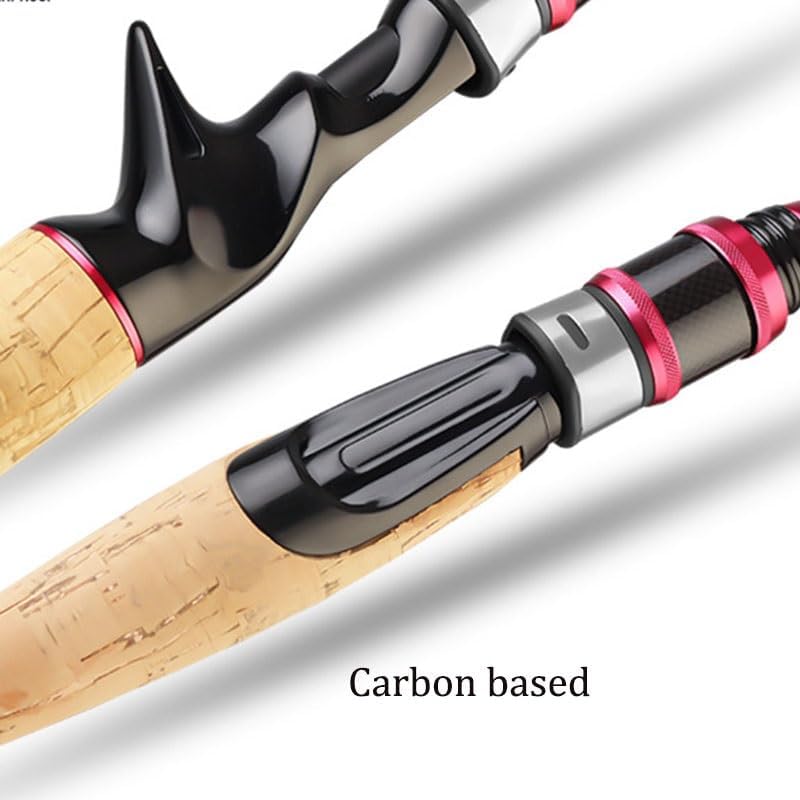 Portable Lure Rod Telescopic Multi Section Carbon Wood Handle Fishing
