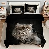 Bettdecke 135x200 Gefleckte Jungkatzen Steppdecke 135x200 Maine-Coon-Katzen...