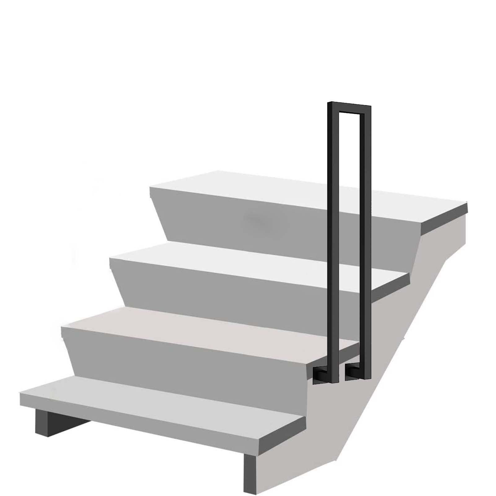 LWJSOCP Stair handrail Stair Handrail Bracket Kit - Metal Wrought Iron Safety Anti-Slip Railing, Stair Banister Grab Bar for Concrete Steps and Wooden Stairs, with Installation Kit (Size : 100cm)