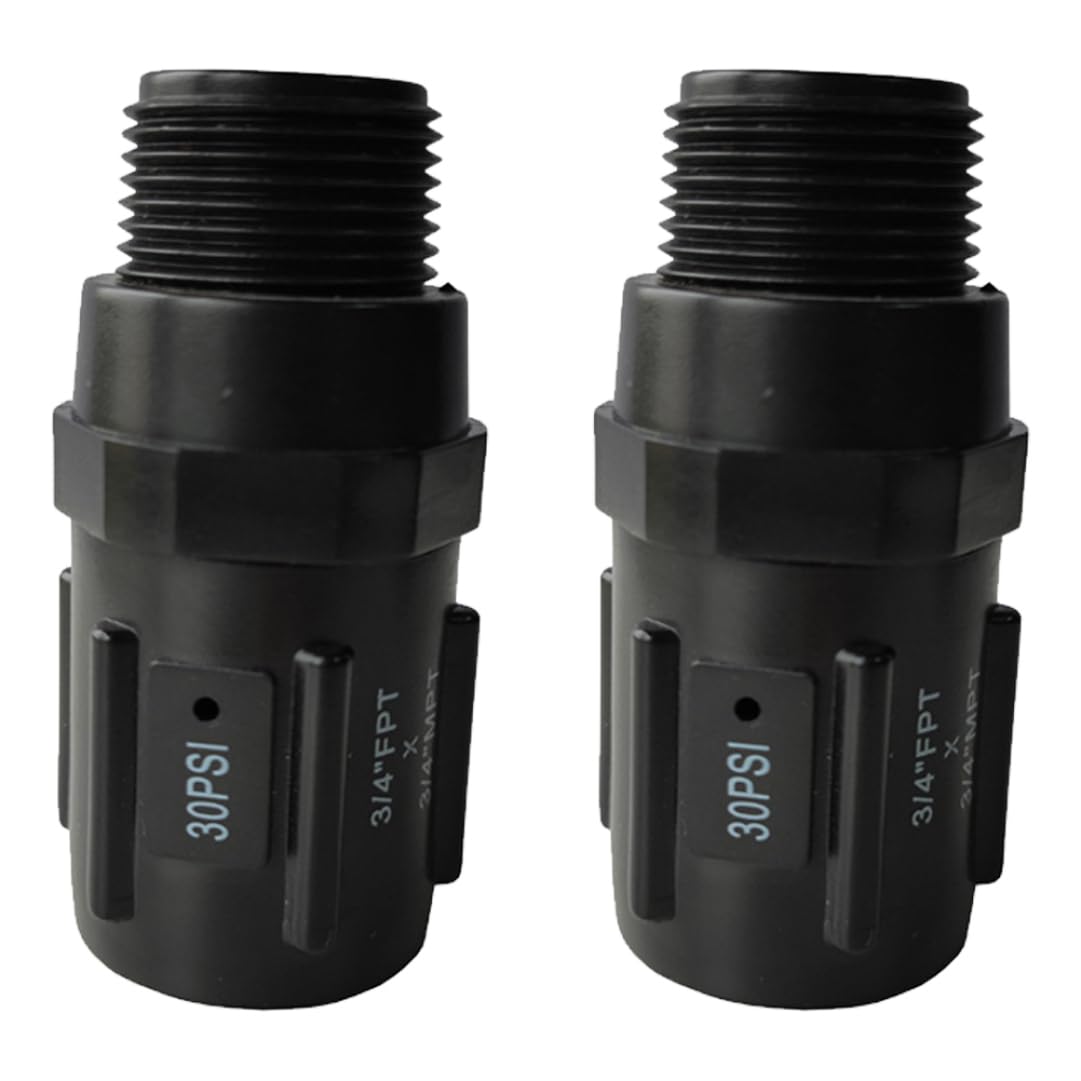 Dorccsi 30Psi Pressure Regulator 2Pcs 3/4Inch Thread Plastic Regulator Valve Replacement Pressure Reducer For Irrigation System Gardening Irrigation Reducer System