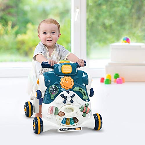 COSTWAY 3-in-1 Baby Zit-naar-Stand Loper, Kinderen Activiteitencentrum, Peuter Wandelwagen, Interactief Loopleerapparaat… - Image 3